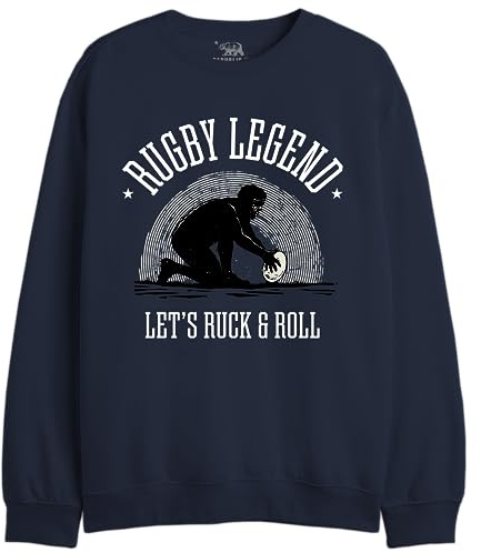 Republic Of California « Rugby Legend » UXREPCZSW046 Sweatshirt Homme, Navy, Taille S