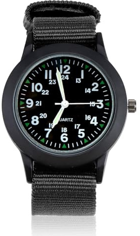 IBEIKE Military Watches for Boys, Men's Watches Analog Quartz Watch Army Tactical Sports Waterproof Watch, Wrist Watch for Unisex Nylon Strap, Casual Minimalist Wristwatch for Outdoor Camper Work