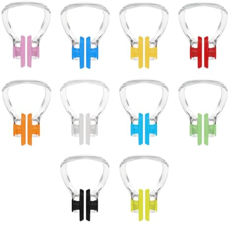 10 piezas de pinzas de silicona impermeables para la nariz, una de cada 10 colores, pinzas para la nariz, aptas para adultos, pinzas para principiantes