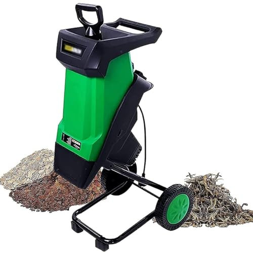 KLYDBMYT Biotrituratore Elettrico da Giardino, capacità di Taglio Massima di 40 mm, trituratore di Foglie da 2400 W per Prato e Giardino, cippatore, Linea elettrica da 30 m