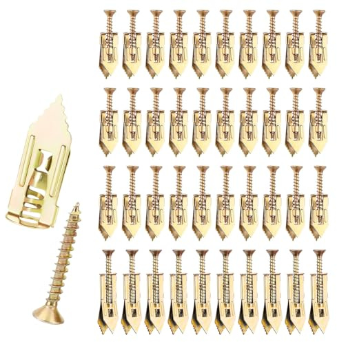 80 Pcs Self Drilling Anchor Screws, 3 Sizes Dry Wall Anchor Screw Set, Plasterboard Fixings Screws, No Drill Needed, for Plaster Board Wall Fixing