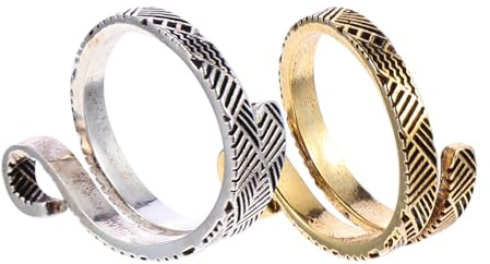 ABOOFAN Anillos Guía de Hilo Retro de Metal Resistente 2 Piezas Plata y Dorado Herramienta para Tejer y Enrollar Hilo Accesorio para Costura y Tejido Manual