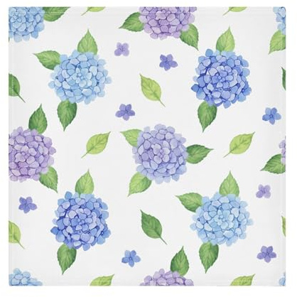 Grkkuti Purple Hydrangeas 6 Pack Cloth Napkins 20x20 Inch, Square Smooth Napkins Washable and Reusable Ideal for Party, Wedding and Lunch/Dinner