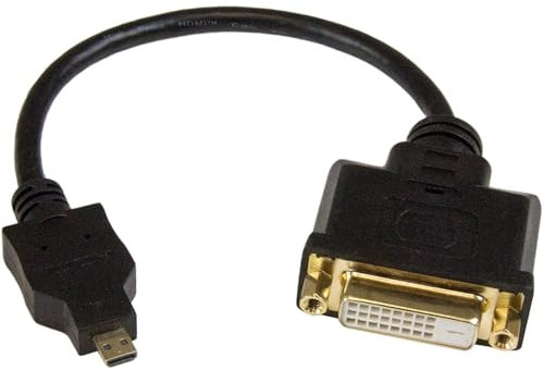 StarTech.com 20cm Micro HDMI auf DVI Adapterkabel - Micro HDMI auf DVI Konverterkabel - Micro HDMI Typ-D Gerät auf DVI-D Single Link Monitor/Display/Projektor - Robust - Stecker/Buchse (HDDDVIMF8IN)