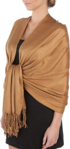 Sakkas Silky Feste weiche Pashmina Schal Wrap Stole - Bronze