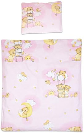 Set copripiumino 2 pezzi Baby Comfort e federa 80x70 cm per culla/culla/carrozzina (Modello 5)