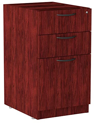 Alera Valencia Series 16 by 22 by 28-Inch 2 Box and 1 File Drawer Full Pedestal, Mahogany