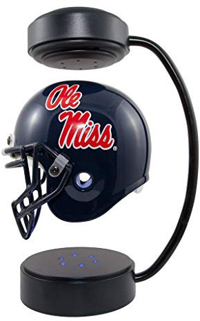 NCAA Casco volador - Casco de fútbol coleccionable de levitación electromagnética con soporte - MSK, Ole Miss Rebels, Ole Miss Rebels