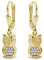Clever Schmuck Goldene Damen Ohrhänger 27 mm Eule elegant 12 mm plastische Form und viele Zirkonia, Oberfläche seidenmatt und glänzend 333 GOLD 8 KARAT im Etui
