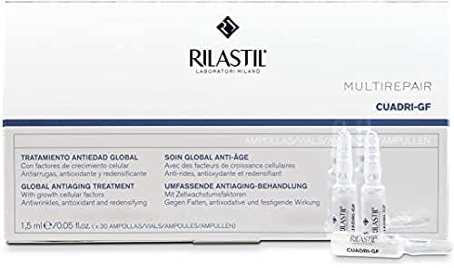 Rilastil Multirepair Cuadri GF - Ampollas Faciales Antiedad - Tratamiento Reparador e Hidratante - 1 Caja de 30 Unidades