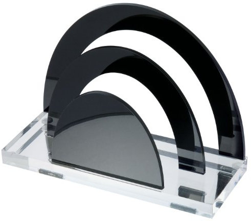 Wedo 603001 Acryl Briefständer (Acryl Exklusiv, 2 Fächer) glasklar/schwarz