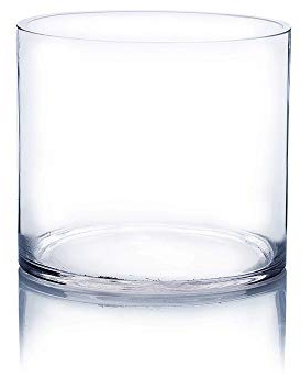 WGV Cylinder Vase, Width 6, Height 6, Clear Glass Container Terrarium Candle Holder for Wedding Centerpiece, Party Event, Home Office Decor, 1 Piece