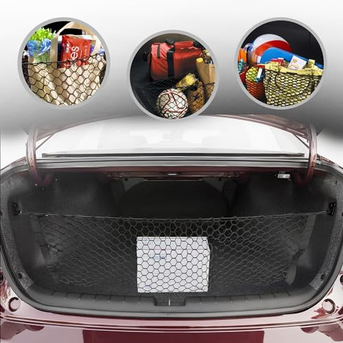 Envelope Style Automotive Elastic Trunk Mesh Cargo Net for Honda Accord 2013-2022- Premium Trunk Organizer and Storage - Luggage Net for Sedan