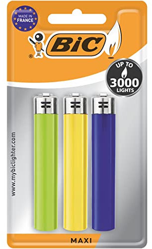 Bic Maxi J26 Accendini Assortiti, Confezione da 3