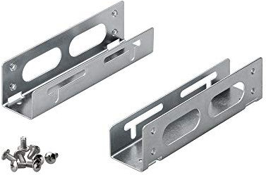 Goobay 93034 3,5 Festplatten-Einbaurahmen auf 5,25 - 1-fach zum Einbau von einer HDD- / SSD-Festplatte in einen 5,25 Zoll Einbaurahmen, Silber