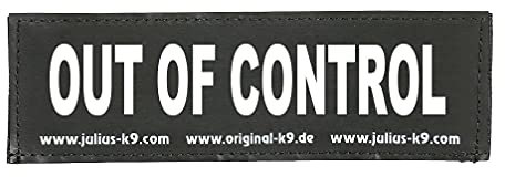 Julius-K9 162LR-G-33486 Klettaufschrift, OUT OF CONTROL, schwarz