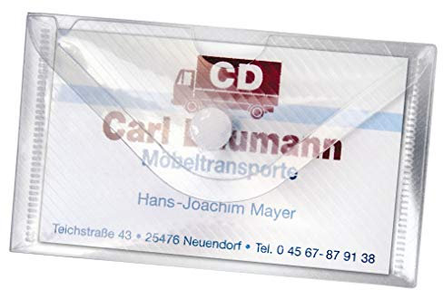 VELOFLEX 2229100 - Visitenkartenetui, 100 x 60 mm, transparentes PP, für Visitenkarten oder USB-Stick, 100 Stück