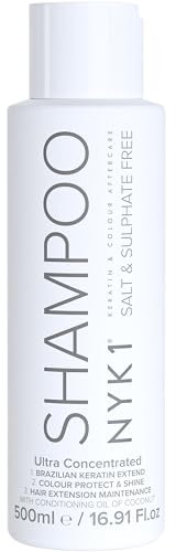 NYK1 Shampoo Ohne Sulfate Parabene Und Silikone (500ml) Sulfatfreies Shampoo Für Haarverlängerungen, Coloriertes Haar Und Keratin - Sanfte Reinigung Und Biologische Pflege Für Alle Haartypen