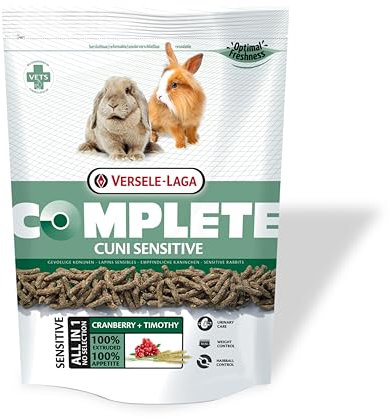 Versele-Laga Complete Cuni Sensitive | 500 g | Pienso Completo para Conejos | Ayuda para Bolas de Pelo y sobrepeso | Pellets Todo en uno | Desarrollado por Veterinarios
