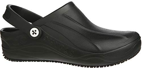 Oxypas Safety Jogger Clogs für Damen - Smooth - Leichter Arbeitsschuh für Herren, ideal für Krankenhaus, Küche oder Garten, Schwarz, Größe EU 40