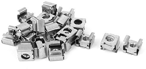 sourcing map 20 Stück M4 x 0.7mm Pitch 304 Edelstahl Kabinett Metall Käfig Muttern Silber de