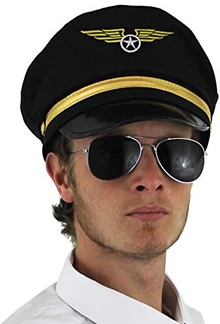 Blue Planet Online - Pilot Aviator Captain Hat Cap & Sunglasses Fancy Dress