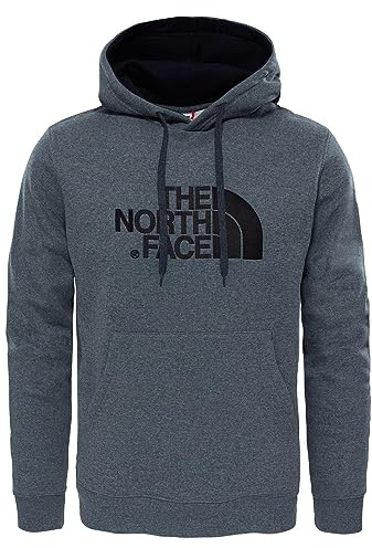 The North Face Drew Peak Men's Outdoor Hoodie available in TNF Medium Grey Heather Std/TNF Black Size Large T0AHJY
