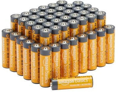 Amazon Basics AA-Alkali-Hochleistungsbatterien, 1,5 V, 10 Jahre lagerfähig, 48 Stück
