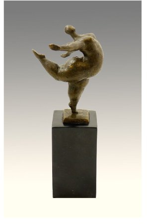 Kunst & Ambiente - Abstrakte Bronzefigur - Beleibte Tänzerin - signiert Milo - Echte Bronze - XXL Tänzerin Skulptur