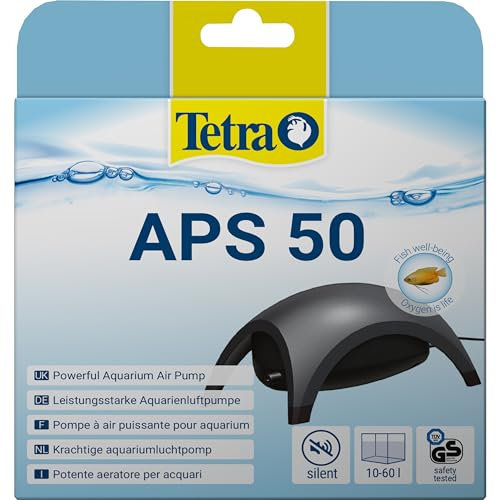 Tetra APS50 Silent Aquarium Air Pump for Fish Tanks,Black,10 - 60 Litre