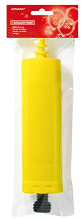 Amscan INT995774 - Ballonpumpe, Größe circa 25,8 x 6,8 x 3,3 cm, Plastik, Luftballon, Farbig Sortiert