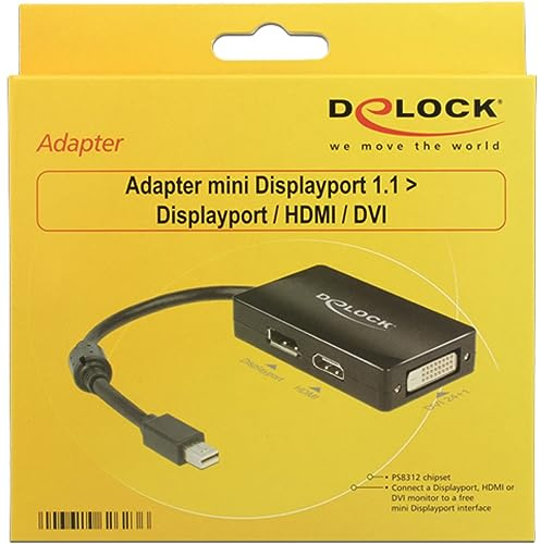Delock 62623 Adapterkabel mini DisplayPort 1.1 Stecker > 1 x DisplayPort + 1 x HDMI + 1 x DVI 24+1 schwarz