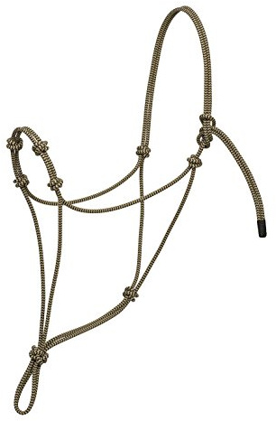 Silvertip Weaver Leather Four Knot Rope Halter, Black/Tan, Small,35-9554-C1