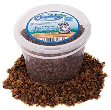 Chubby Mealworms Dried Silkworm Pupae (3 Litre), Dried Silkworm for Wild Birds, Koi Fish, Reptiles, Turtles & Other Animals, High Protein Koi Food