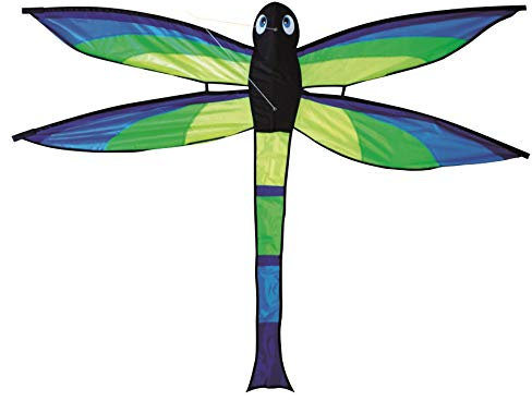 GÜNTHER FLUGSPIELE 1148 - Kinderdrachen Bella, Einleinerdrachen in Form Einer Libelle, farbenprächtiger Silhouettedrachen, mit Wickelgriff und Schnur, ca. 144 x 107 cm groß