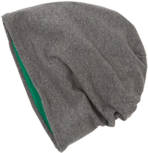 MSTRDS Unisex Strickmützen Jersey Beanie Reversible, Mehrfarbig (Ht.Charcoal/Kelly 10377,3900), One Size (one size)