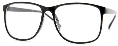 grinderPUNCH Schwarzer großer nerdy dünner Kunststoffrahmen Klarglas-Brillenrahmen