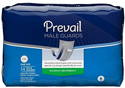 MCK88113100 - Bladder Control Pad Prevail 13 Inch Length Moderate Absorbency Polymer Male Disposable