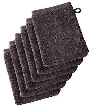 De Witte Lietaer 199514 Wellness Waschlappen, Baumwolle, 15 x 22 cm, 6er-Set, braun, 15x22 cm