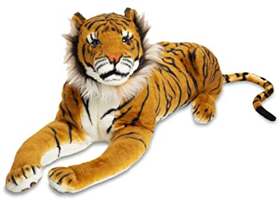 Melissa & Doug Giant Tiger - Lifelike Stuffed Animal, Over 5 Feet Long (Includes Tail) Giant Stuffed Tiger Plush Toy
