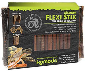 Komodo Flexi Stix Fully Bendable Terrarium Vivarium Décor Suitable for Reptiles, Amphibians & Invertebrates - Medium