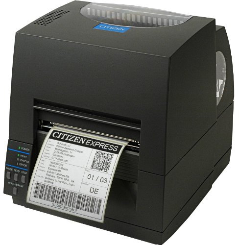 Citizen CL-S621 – Etikettendrucker (203 x 203 dpi, 104 mm, Direct Thermal/Thermal Transfer, 101.6 mm/Sek, USB, Seriell [optional: Ethernet, Parallel, Wireless LAN], 8 MB) schwarz