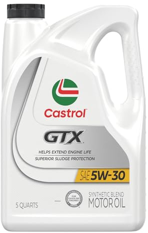 Castrol GTX 5W-30 Synthetic Blend Motor Oil, 5 Quarts