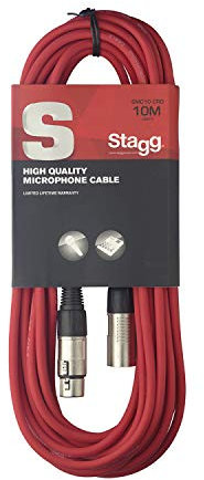 Stagg SMC10 CRD 10 m XLR to XLR Microphone Cable - Red