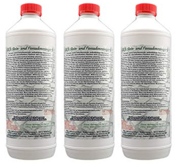 A.K.B. Steinreiniger und Fassadenreiniger S Konzentrat bis 1800m², 2313(3L) Flechtenentferner,Dachreiniger, Grünbelagentferner (bedingt für Farbiges)