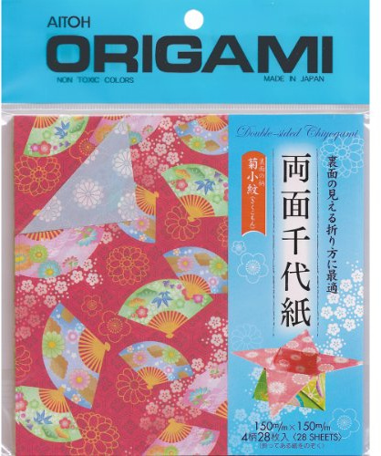 Aitoh Ryomen Double Sided Origami Paper, 5.875 by 5.875-Inch, 28-Sheets
