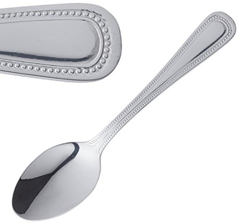 Olympia Bead Teaspoon Tea Spoon Ice Cream Coffee Dessert Latte Cutlery Dining Kitchenware Tableware Dining Kitchen Utensils Restaurant 18/0 Stainless Steel. Pack quantity: 12