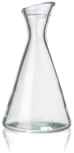 Stölzle Glaskaraff Pisa/uppsättning med 6 karaff 1 l med sned hals/högkvalitativ karaff glas, lämpligt som vattenkaraff för lemonad, vinkaraff