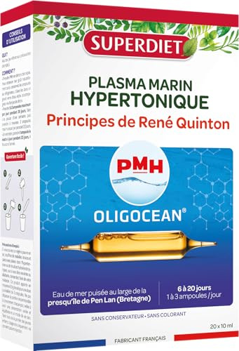 SUPERDIET OLIGOCÉAN – PMH Plasma Marin Hypertonique – Principes de Quinton – Fabrication française – 20 ampoules de 10 ml