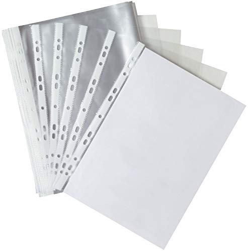 Lot de 100 pochettes perforées pour prospectus Format A4 0,05 mm